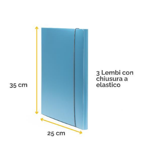 Cartella 3 Lembi HOLOS in PP azzurro 25x35cm Fellowes